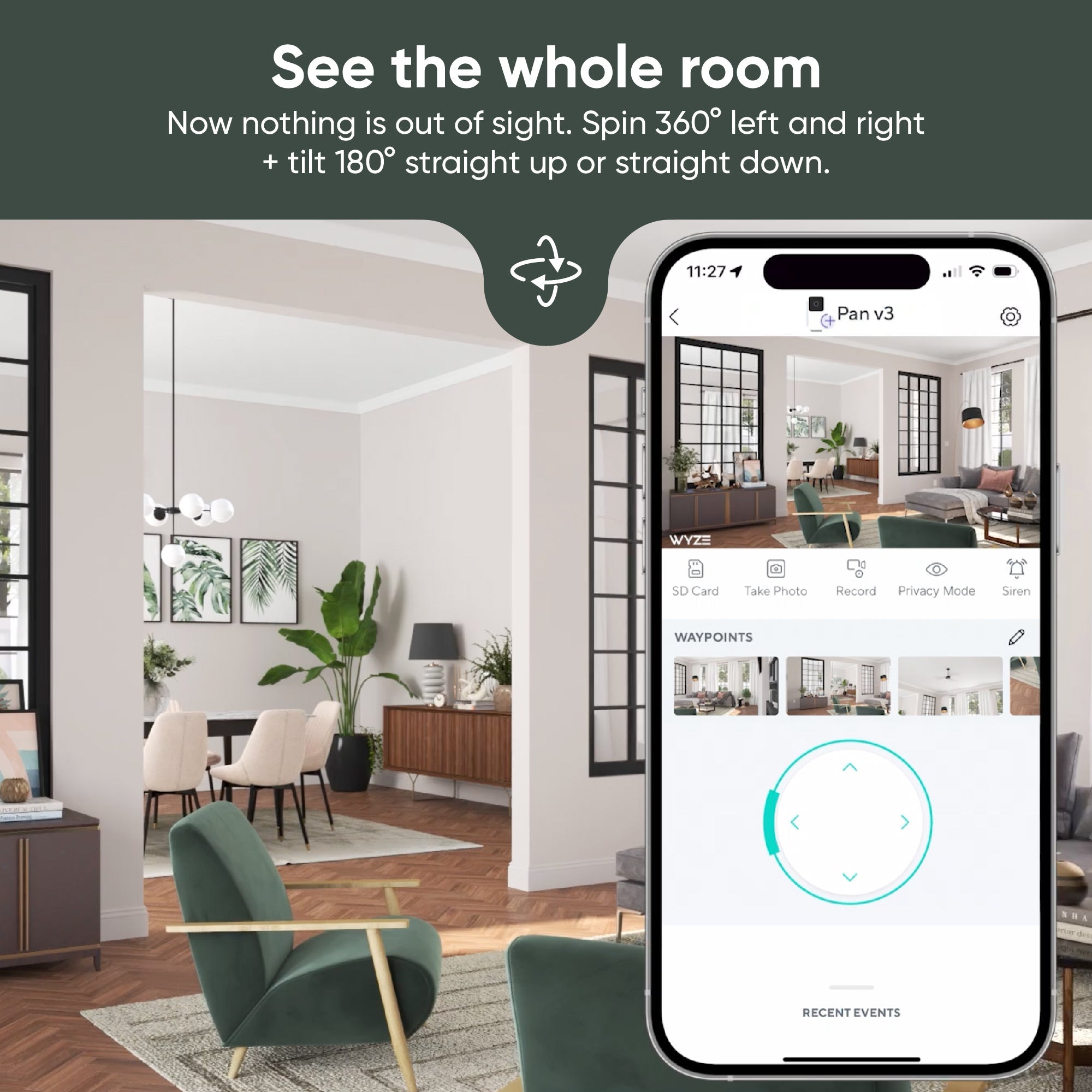 Wyze Cam Pan v3 | 360° Spins & Tilts | Baby Monitor, Pet Cam - Image 4