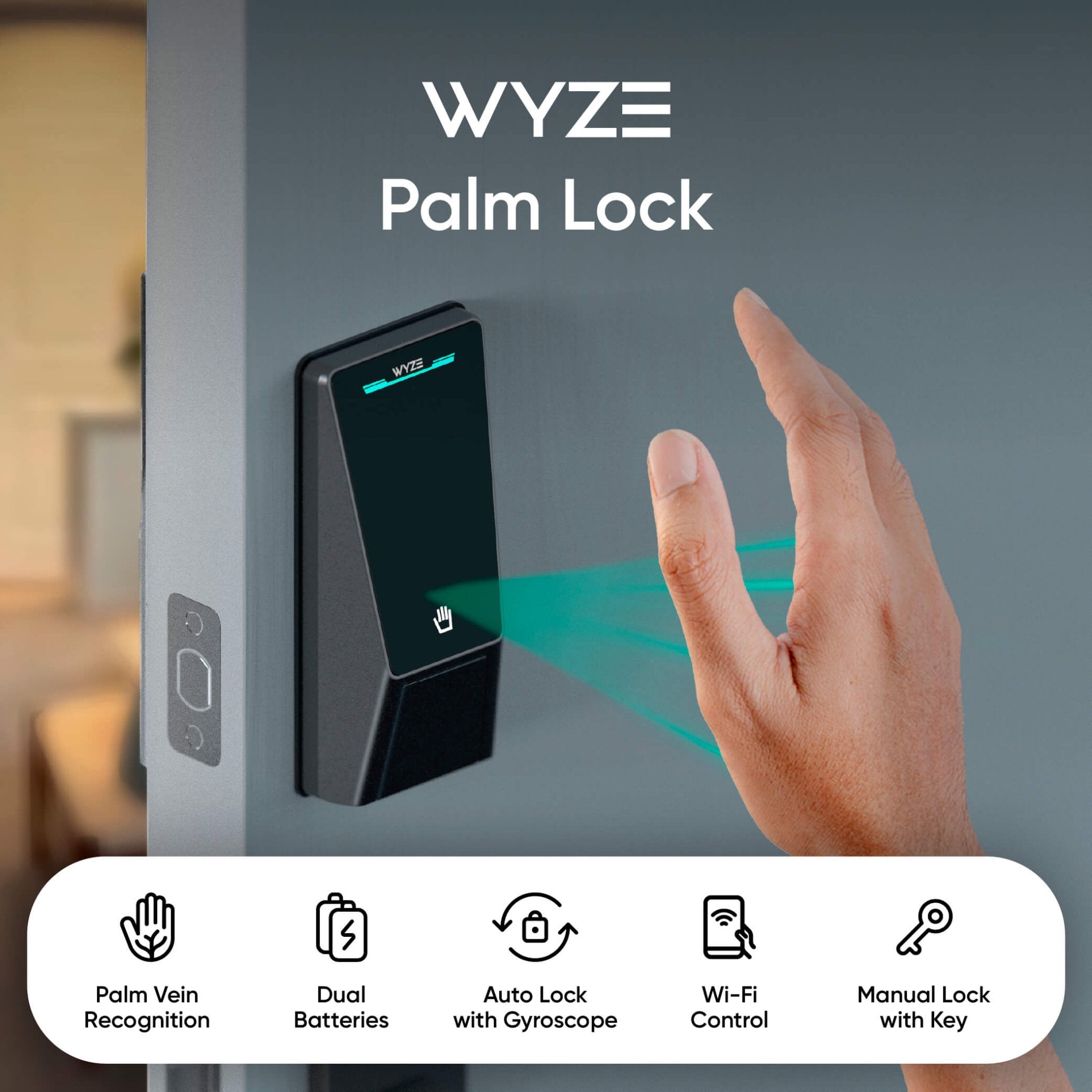 Wyze Palm Lock | Smart Palm Vein Door Lock with Wi-Fi - Image 2